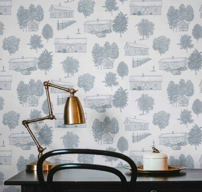 Picture of Fargesammensetning Summer Houses Toile de Jouy Grey - 1035301-01 - 04903-01